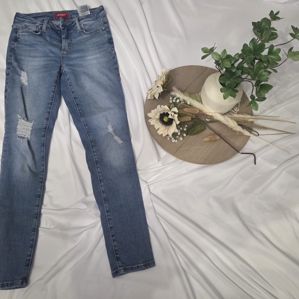 GAP Women's Distressed Blue Skinny Jeans